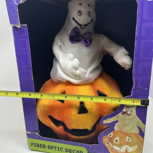 2004 Gemmy Halloween Fiber Optic LED Ghost In Jack O Lantern In Box Pumpkin Derp - Picture 12 of 15
